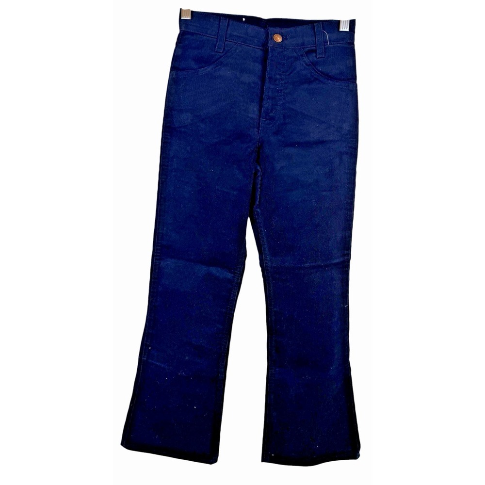 Vintage Boys‎ 80s Levi's Blue Shrink Control Corduroy Bell Bottoms 26X27 Size 14